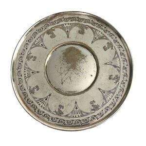Vintage Benedict 1112 Silver Plate Serving Dish 10" Decorative Border Flaw